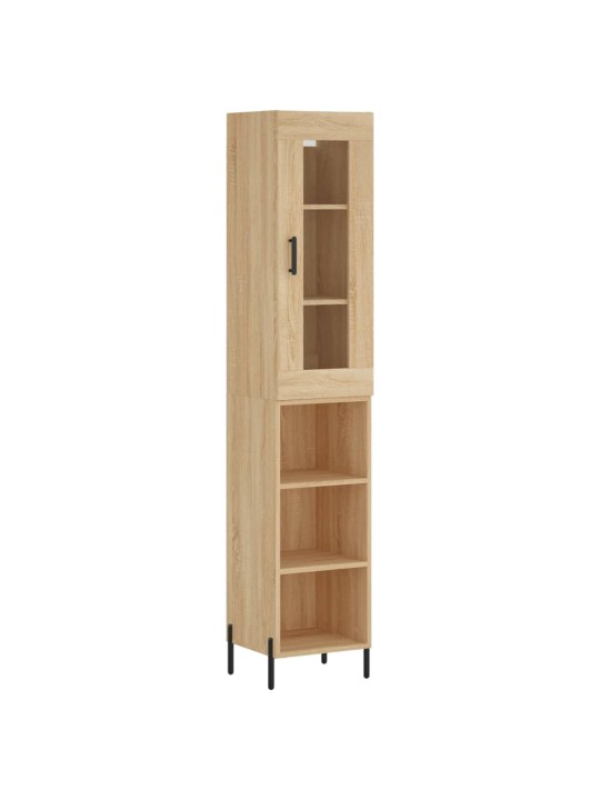 Augstais skapītis, ozolkoka, 34,5x34x180 cm, inženierijas koks