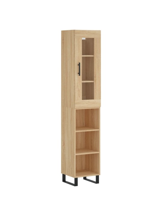 Augstais skapītis, ozolkoka, 34,5x34x180 cm, inženierijas koks