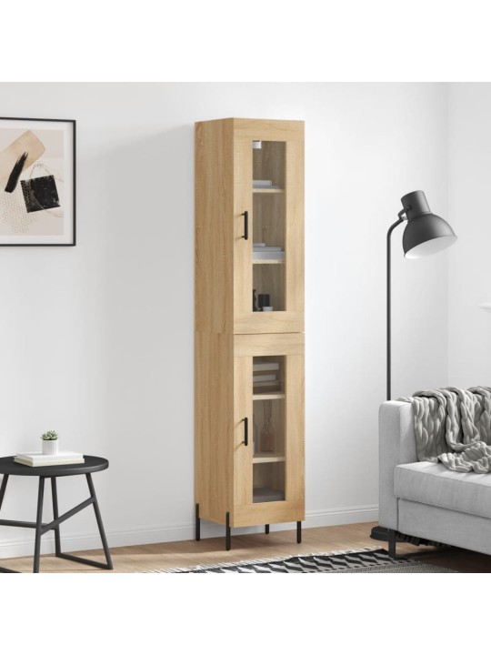 Augstais skapītis, ozolkoka, 34,5x34x180 cm, inženierijas koks