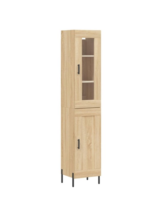 Augstais skapītis, ozolkoka, 34,5x34x180 cm, inženierijas koks