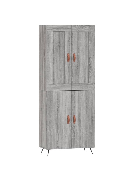 Augstais skapis, pelēks, 69,5x34x180 cm, inženierijas koks