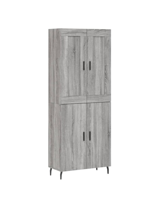 Augstais skapis, pelēks, 69,5x34x180 cm, inženierijas koks