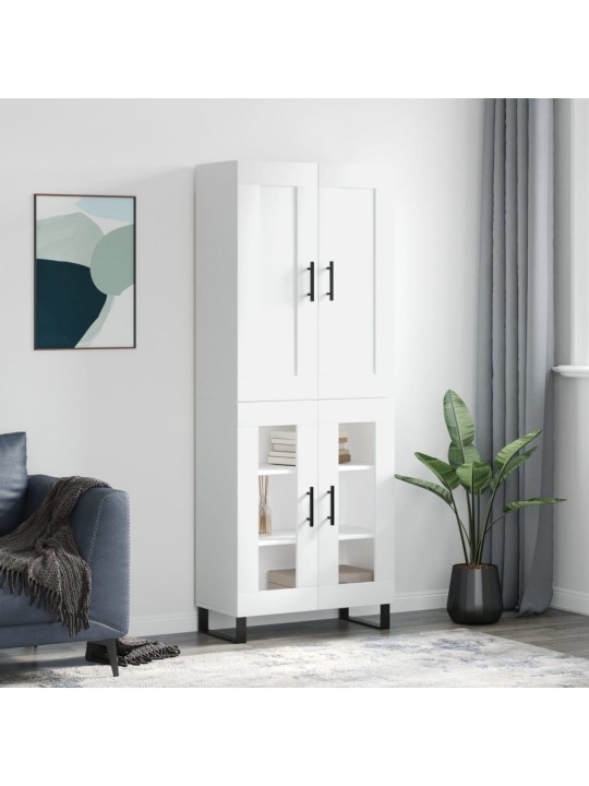 Augstais skapis, balts, 69,5x34x180 cm, inženierijas koks