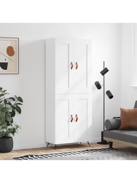 Augstais skapis, balts, 69,5x34x180 cm, inženierijas koks