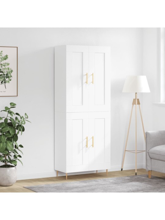 Augstais skapis, balts, 69,5x34x180 cm, inženierijas koks