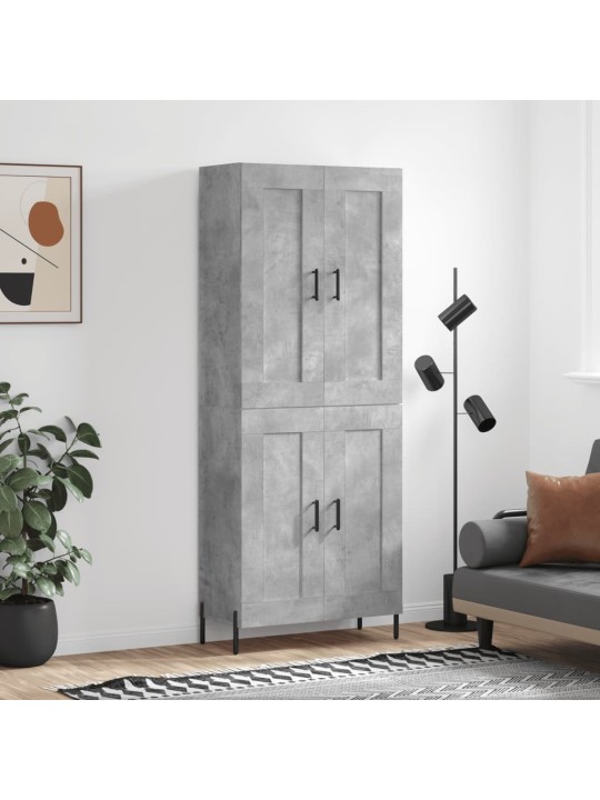Augstais skapis, pelēks, 69,5x34x180 cm, inženierijas koks