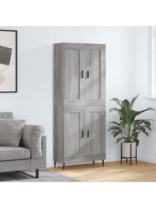 Augstais skapis, pelēks, 69,5x34x180 cm, inženierijas koks