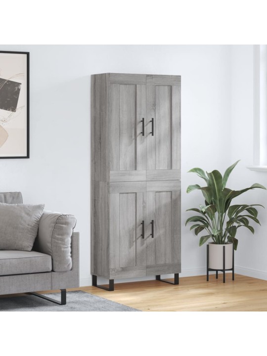 Augstais skapis, pelēks, 69,5x34x180 cm, inženierijas koks