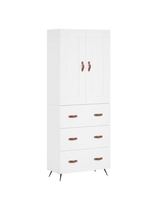Augstais skapis, balts, 69,5x34x180 cm, inženierijas koks