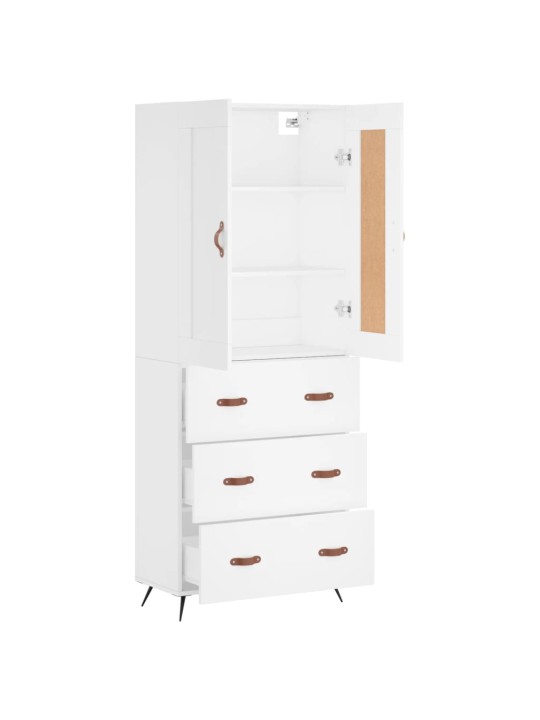 Augstais skapis, balts, 69,5x34x180 cm, inženierijas koks