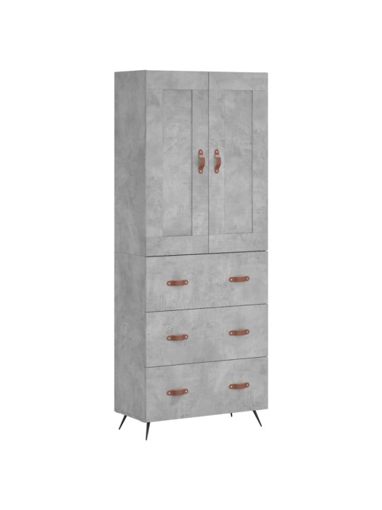 Augstais skapis, pelēks, 69,5x34x180 cm, inženierijas koks