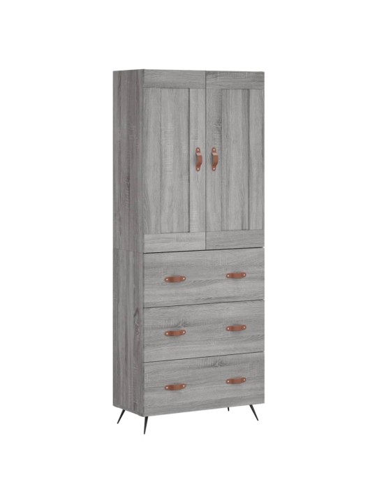 Augstais skapis, pelēks, 69,5x34x180 cm, inženierijas koks