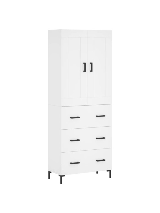 Augstais skapis, balts, 69,5x34x180 cm, inženierijas koks