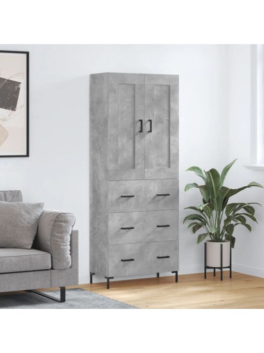 Augstais skapis, pelēks, 69,5x34x180 cm, inženierijas koks