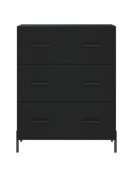 Augstais skapis, melns, 69,5x34x180 cm, inženierijas koks