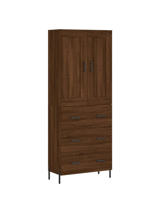 Augstais skapis, ozolkoka, 69,5x34x180 cm, inženierijas koks