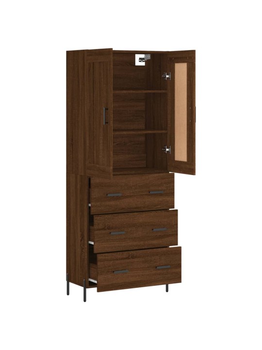 Augstais skapis, ozolkoka, 69,5x34x180 cm, inženierijas koks
