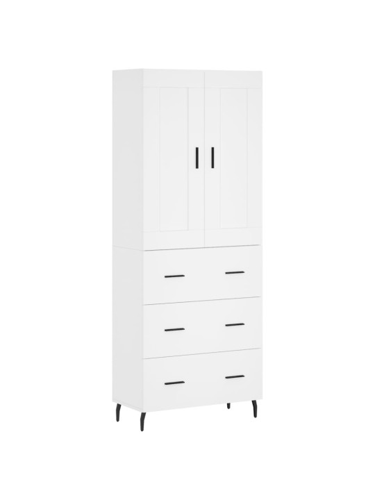 Augstais skapis, balts, 69,5x34x180 cm, inženierijas koks