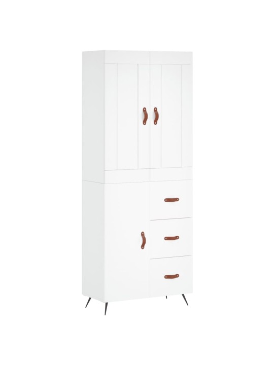 Augstais skapis, balts, 69,5x34x180 cm, inženierijas koks