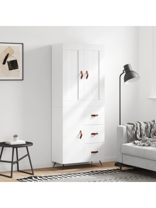 Augstais skapis, balts, 69,5x34x180 cm, inženierijas koks