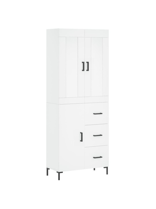 Augstais skapis, balts, 69,5x34x180 cm, inženierijas koks