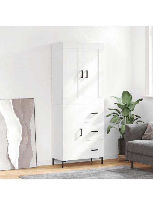 Augstais skapis, balts, 69,5x34x180 cm, inženierijas koks