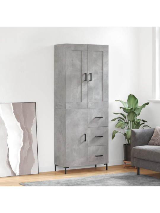 Augstais skapis, pelēks, 69,5x34x180 cm, inženierijas koks