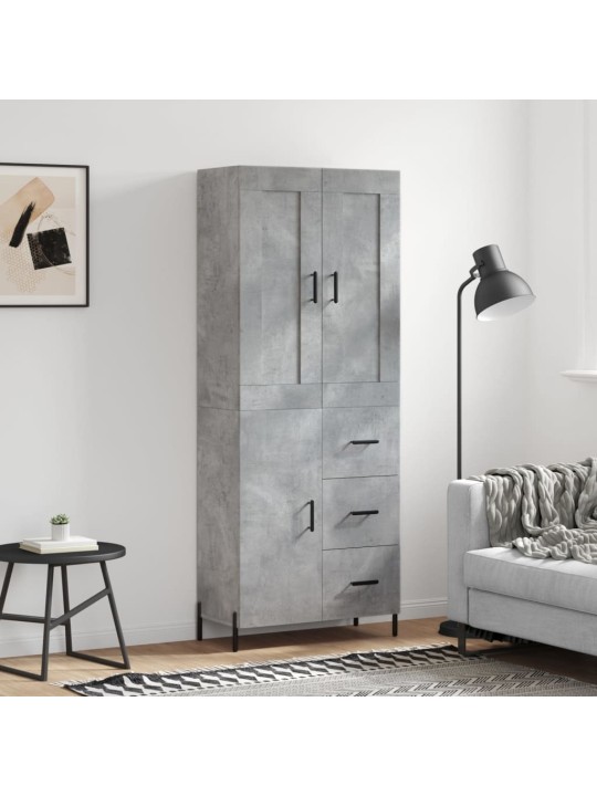 Augstais skapis, pelēks, 69,5x34x180 cm, inženierijas koks
