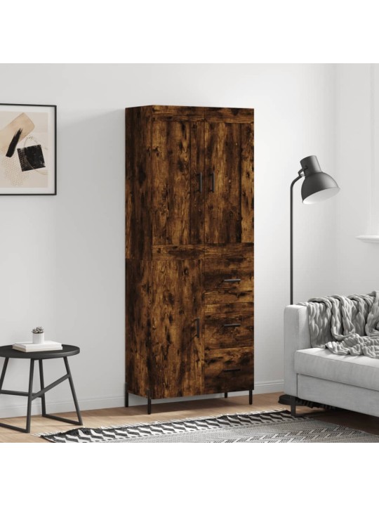 Augstais skapis, ozolkoka, 69,5x34x180 cm, inženierijas koks