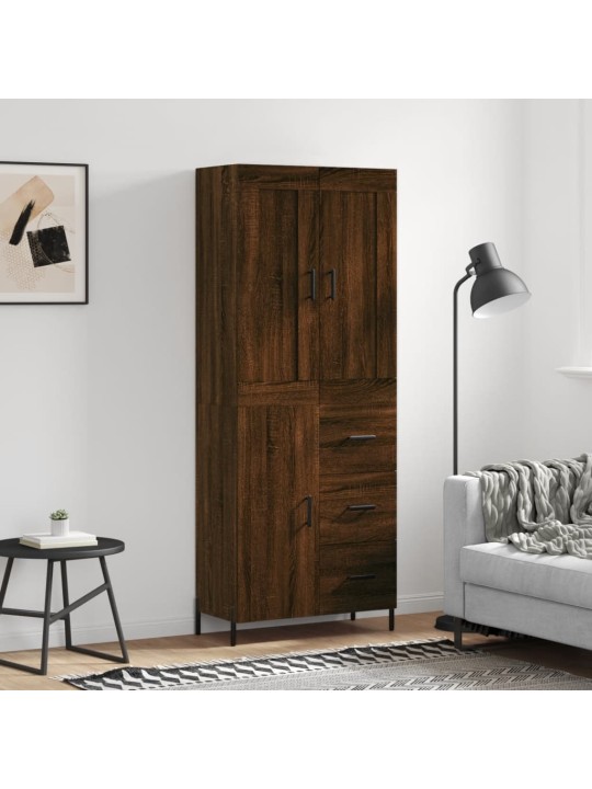 Augstais skapis, ozolkoka, 69,5x34x180 cm, inženierijas koks