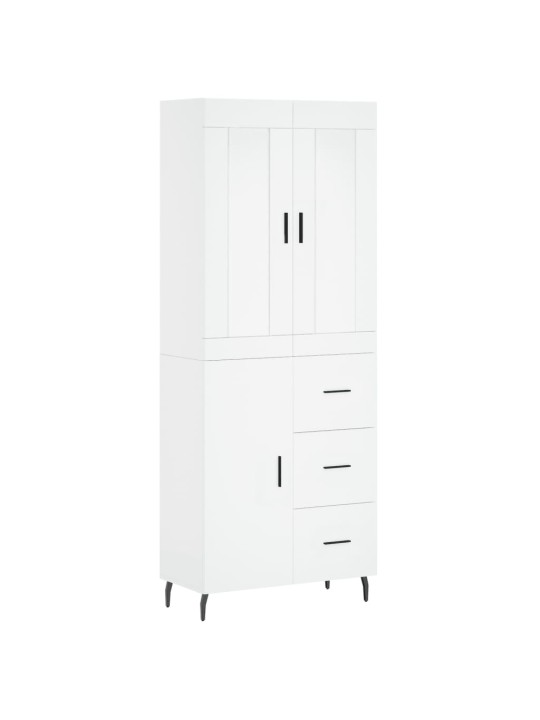 Augstais skapis, balts, 69,5x34x180 cm, inženierijas koks