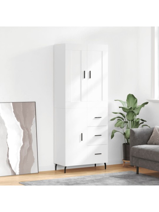 Augstais skapis, balts, 69,5x34x180 cm, inženierijas koks