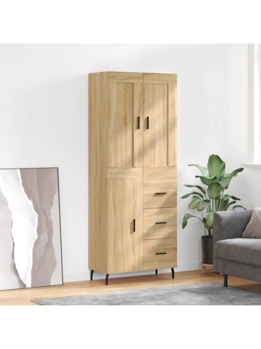 Augstais skapis, ozolkoka, 69,5x34x180 cm, inženierijas koks