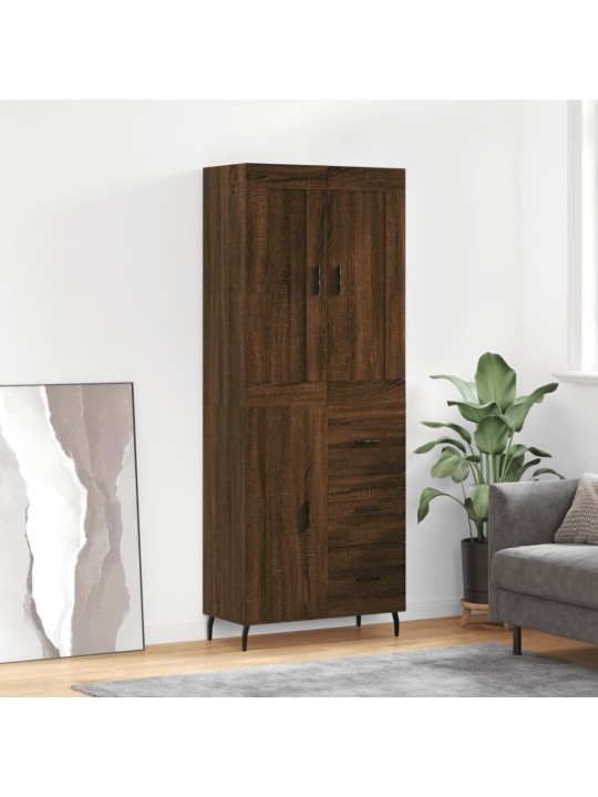 Augstais skapis, ozolkoka, 69,5x34x180 cm, inženierijas koks