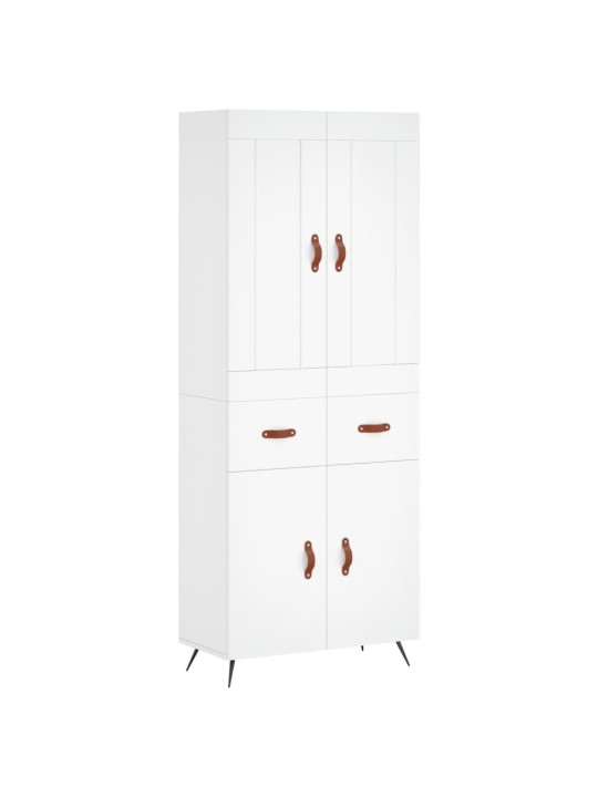Augstais skapis, balts, 69,5x34x180 cm, inženierijas koks