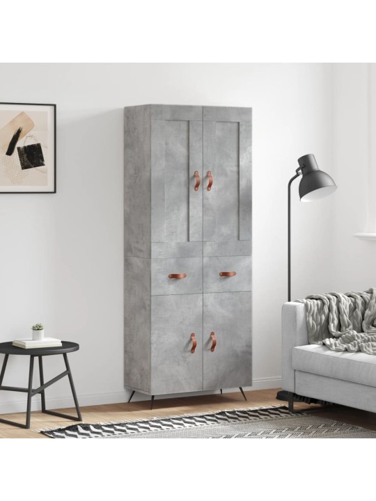 Augstais skapis, pelēks, 69,5x34x180 cm, inženierijas koks