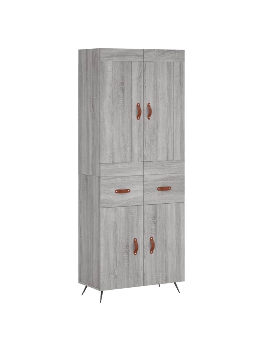 Augstais skapis, pelēks, 69,5x34x180 cm, inženierijas koks