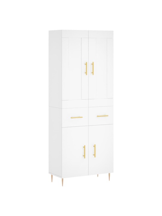 Augstais skapis, balts, 69,5x34x180 cm, inženierijas koks