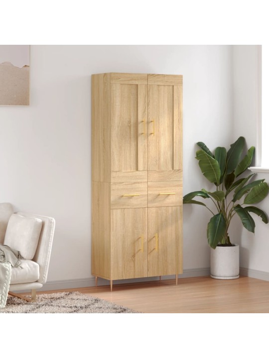 Augstais skapis, ozolkoka, 69,5x34x180 cm, inženierijas koks