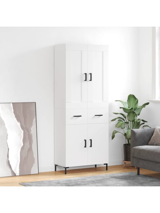 Augstais skapis, balts, 69,5x34x180 cm, inženierijas koks