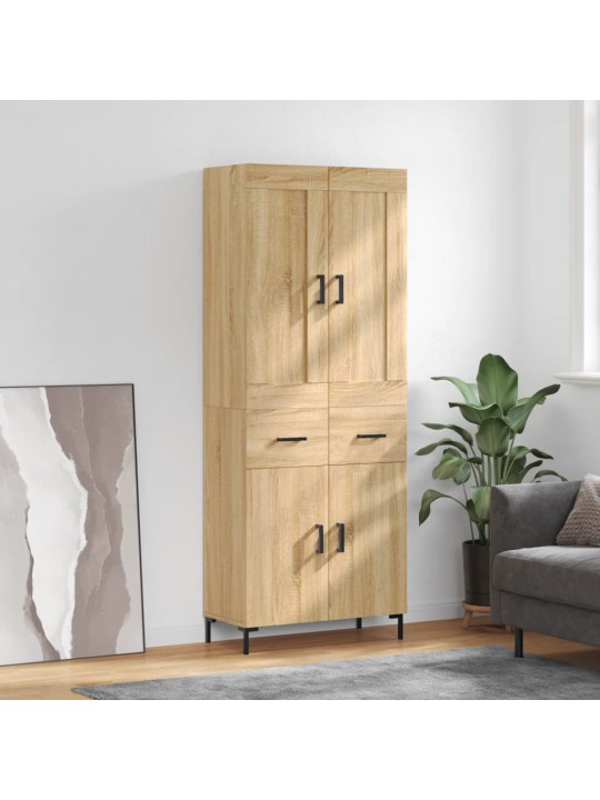 Augstais skapis, ozolkoka, 69,5x34x180 cm, inženierijas koks