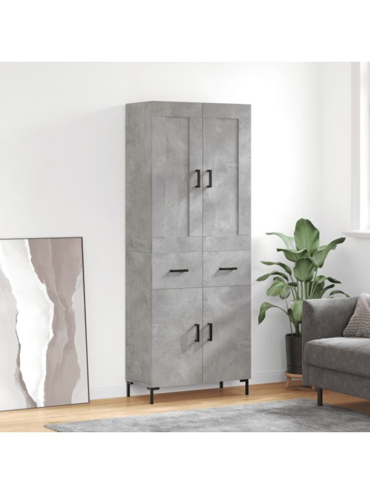 Augstais skapis, pelēks, 69,5x34x180 cm, inženierijas koks