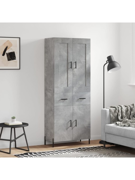 Augstais skapis, pelēks, 69,5x34x180 cm, inženierijas koks