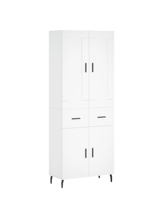 Augstais skapis, balts, 69,5x34x180 cm, inženierijas koks