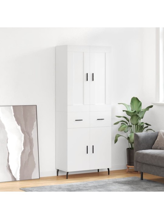 Augstais skapis, balts, 69,5x34x180 cm, inženierijas koks