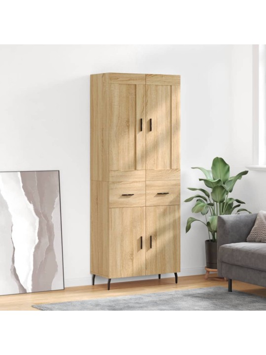 Augstais skapis, ozolkoka, 69,5x34x180 cm, inženierijas koks