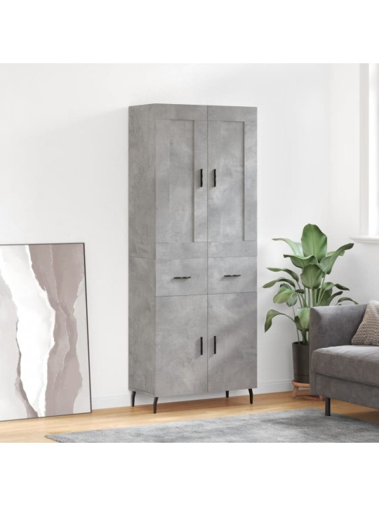 Augstais skapis, pelēks, 69,5x34x180 cm, inženierijas koks