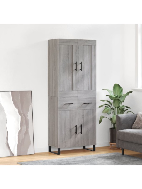 Augstais skapis, pelēks, 69,5x34x180 cm, inženierijas koks