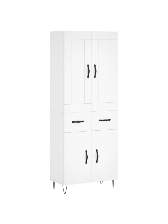 Augstais skapis, balts, 69,5x34x180 cm, inženierijas koks