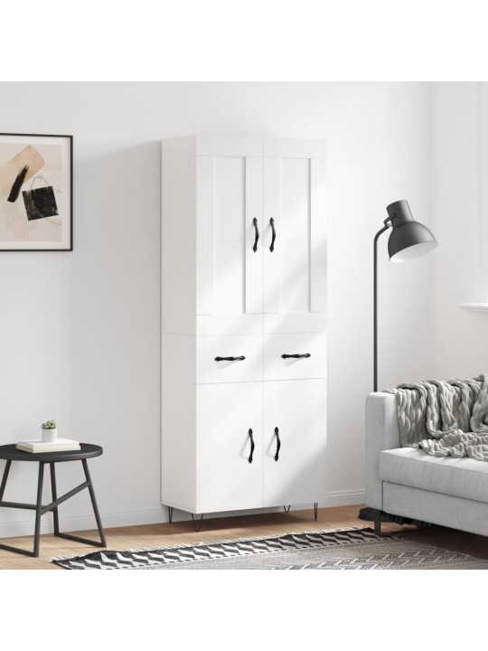 Augstais skapis, balts, 69,5x34x180 cm, inženierijas koks